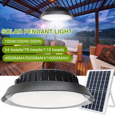 Solar Pendant Light Outdoor Indoor Hanging Light LED Shed Light with Remote