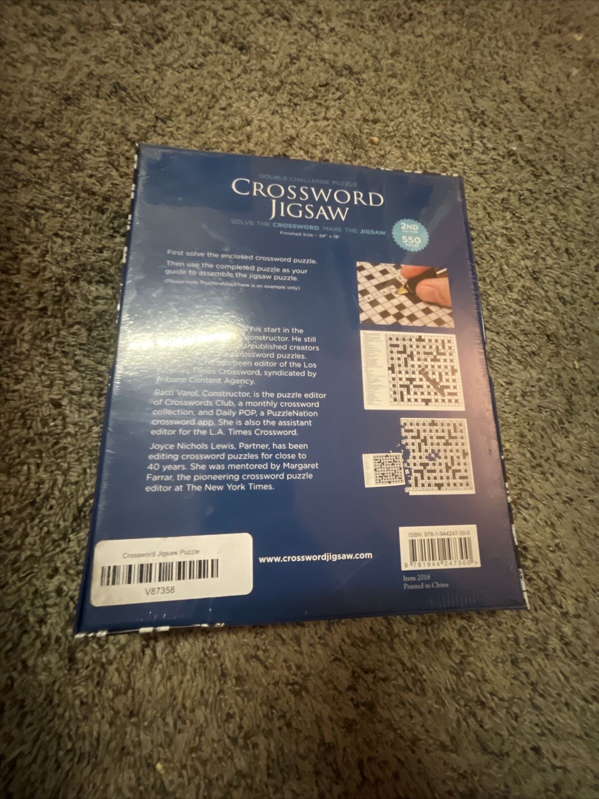 Crossword Jigsaw Puzzle by Farrar-Nichols 550 pieces size 24 x 18 New  Sealed