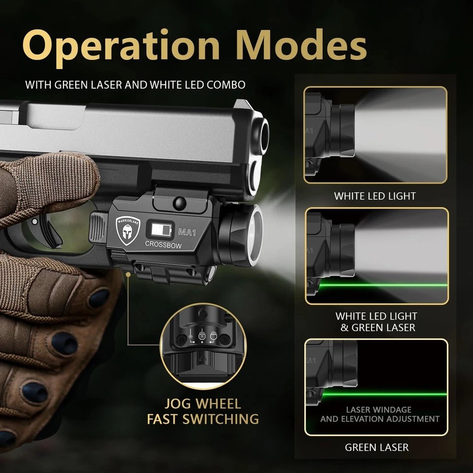 Coldre combo luz laser ajuste SD9VE/SD40VE, lanterna arma 800 lúmens e laser verde - Imagem 4 de 4