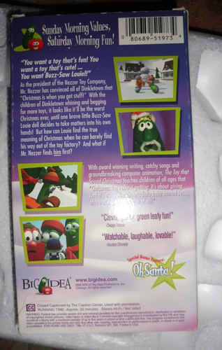 Christmas VeggieTales VHS Video Tape Big Idea's The Toy That Saved Xmas 1993 - Picture 2 of 5