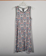 LOFT Black Floral Paisley Midi Keyhole Tank Top Swing Dress Sz S