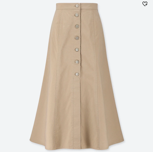 Falda larga china con botones delanteros Uniqlo para mujer 8 beige eBay