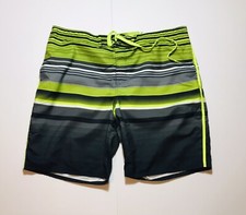 OP Mens 2XL Multi Colored Striped Swim trunks 2XG Size 44-46 W/ Side Zip Pocket