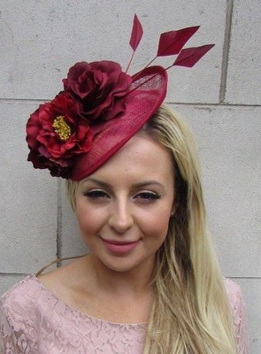 Burgundy Wine Red Feather Flower 