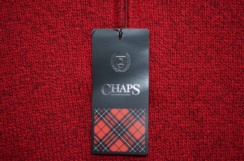 Chaps 1/4 Zip Sweater Red Mens Size XL Knit Pullover Long Sleeve New $80 - Image 2 of 4