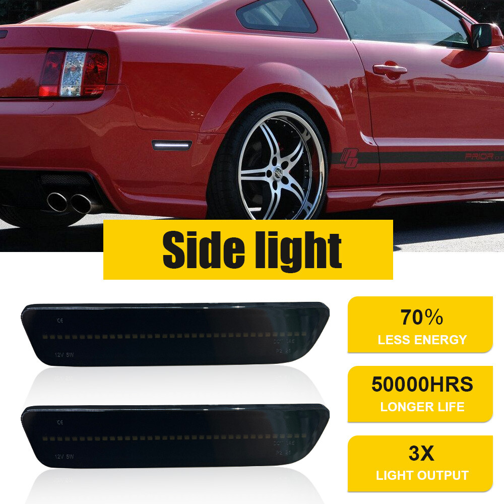 Smoke Side Rear Marker Kit for 2005-2009 Ford Mustang Driver & Passenger