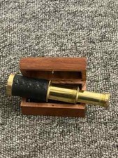 Mini Stile Antico Telescopio IN Scatola di Legno Arredo Casa Nautico Regalo