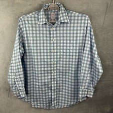 Brooks Brothers 346 Shirt Mens XL Blue Green Plaid Button Down Long Sleeve 