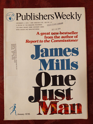 PUBLISHERS WEEKLY Magazine December 2 1974 Walter Sullivan James Mills