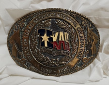 STATE OF TEXAS SESQUICENTENNIAL CELEBRATION BELT BUCKLE 1836-1986, Solid Brass