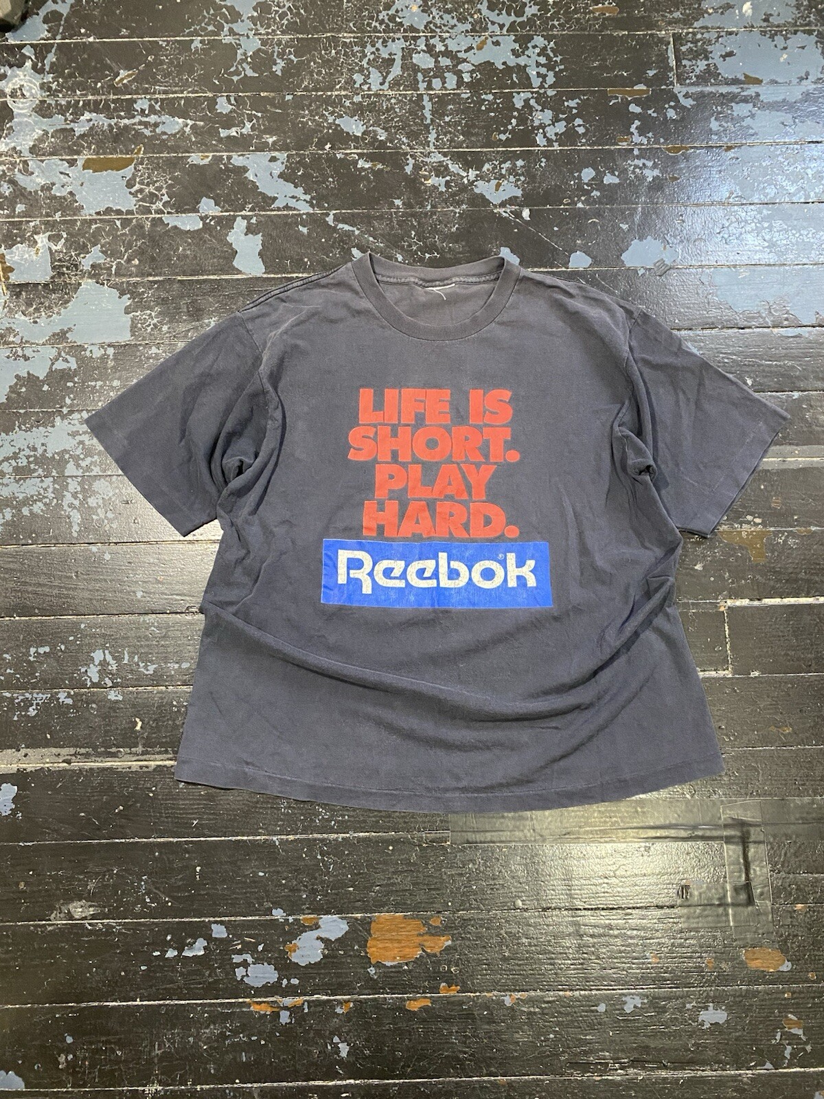 Vintage 90s Faded Reebok Single Stitch Shirt Size Large