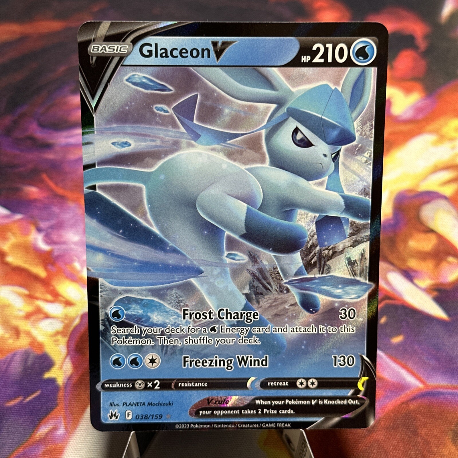Glaceon V 038/159 (Ultra Rare) Crown Zenith Pokemon TCG NM
