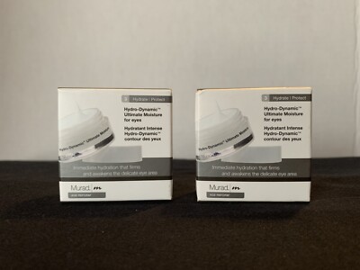 LOT OF 2 Murad Hydro Dynamic Ultimate Moisture For Eyes NEW IN BOX .12oz
