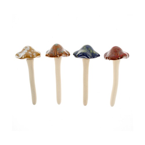 4Pcs Mushrooms Decorations Ceramics Fairy Garden Mushroom Ornaments teQlG