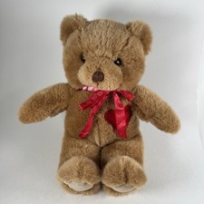 Menagerie First And Main Plush Teddy Sweetheart Jr Brown Bear Red Heart Bow 11"