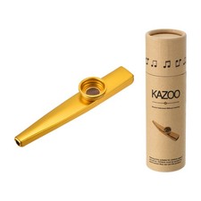 Kazoo Musical Instrument Aluminum Alloy Gold with Beautiful Cylindrical Box