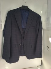 AWEARNESS Kenneth Cole Slim Fit Blazer Sport Coat Blue Check Men  s 46R 