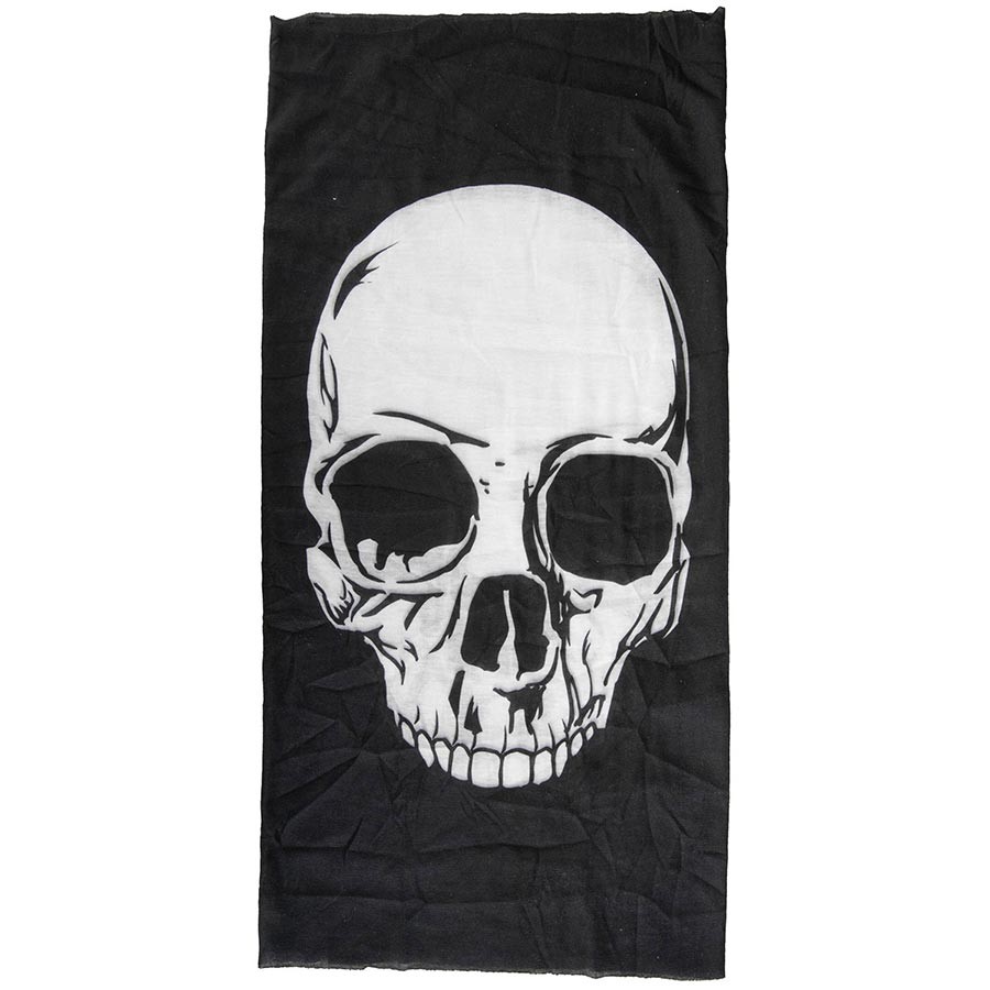 M-Wave Seamless Breathable Microfiber Cycling Bandana WhiteBlack Skull Design 2890₽