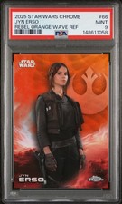 2025 TOPPS CHROME STAR WARS REBEL ORANGE WAVE REFRACTOR 66 JYN ERSO 13/25 PSA 9