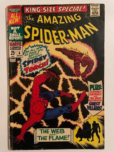 AMAZING SPIDER-MAN ANNUAL KING-SIZE SPECIAL #4 (1967) - Silver Age - est G/VG