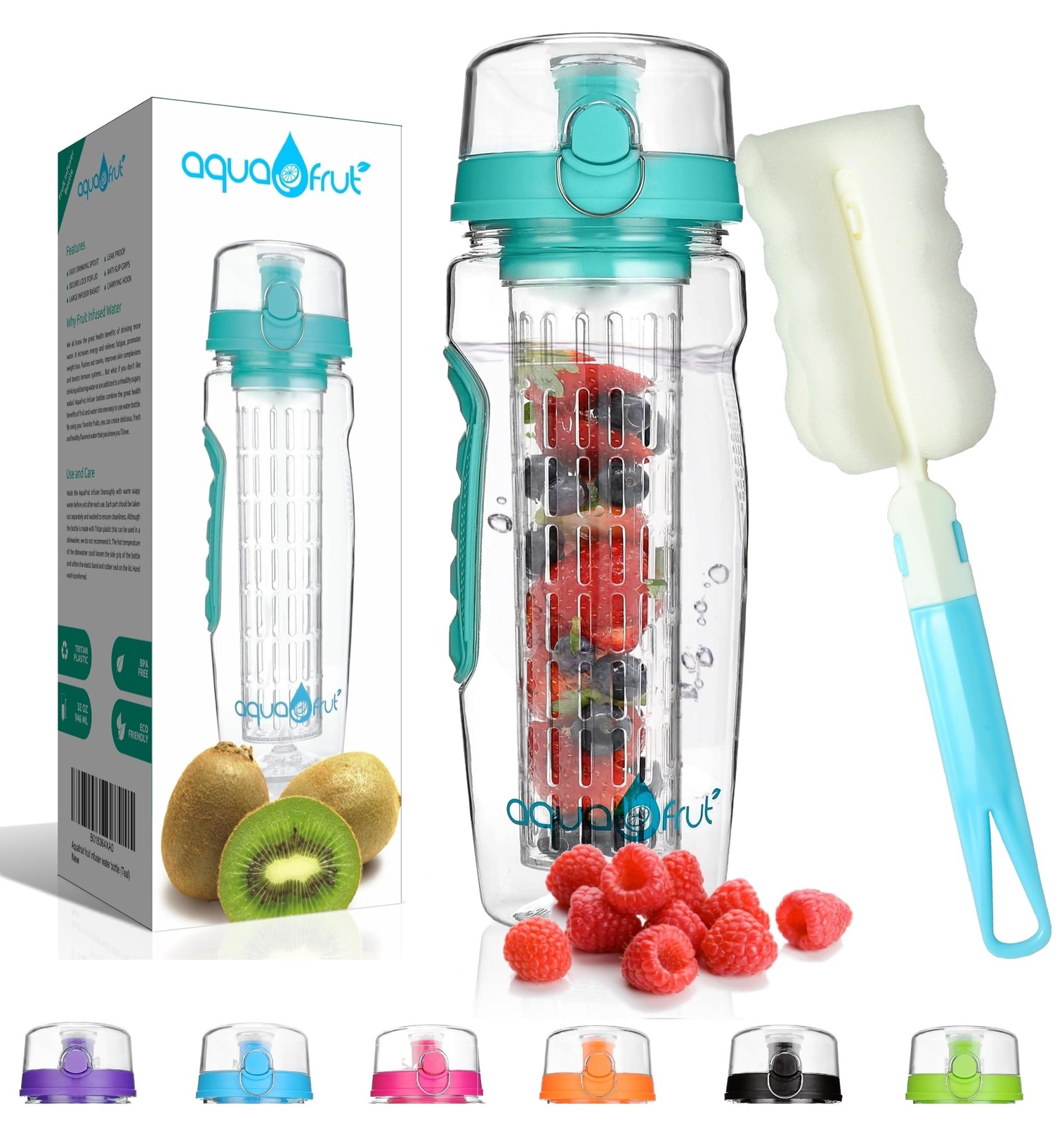 aquaFrut 32 OZ Fruit Infuser Water Bottle BPA-Free 32 Ounces