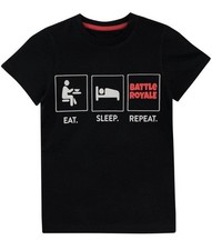 Black Battle Royale Fortnite Gaming Tshirt 5, 6 Years Eat, Sleep, Repeat