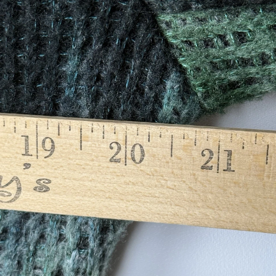 Alberto Makali Cardigan Duster L Green Black w/Quilted Faux Leather Trim Vtg - Image 4 of 4