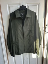 NWT Men’s Y-3 Yohji Yamamoto Dark Green Uniform Coach Jacket Adidas $400 Sz M