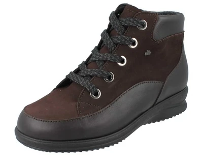 FINN COMFORT Parsenn Damen Winter Schnürstiefel dunkelbraun Leder