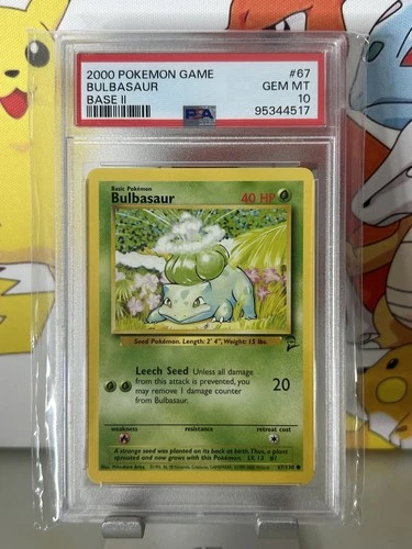 🔹PSA 10 GEM MINT🔹Bulbasaur 67/130🔸2000 Base Set 2 WOC Pokemon TCG English