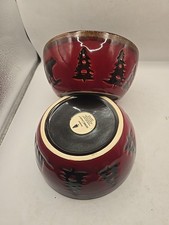 Set Of 2 Woodland Home Studio Bear Tree Bowl Cabin Decor