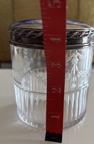 Antique French Robert Linzeler Sterling Silver Crystal Vanity Box Jar - Picture 17 of 20