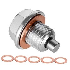 M14x1.5 Magnetic Oil Drain Plug, Stainless Steel Oil Pan Drain Plug with 5Pcs