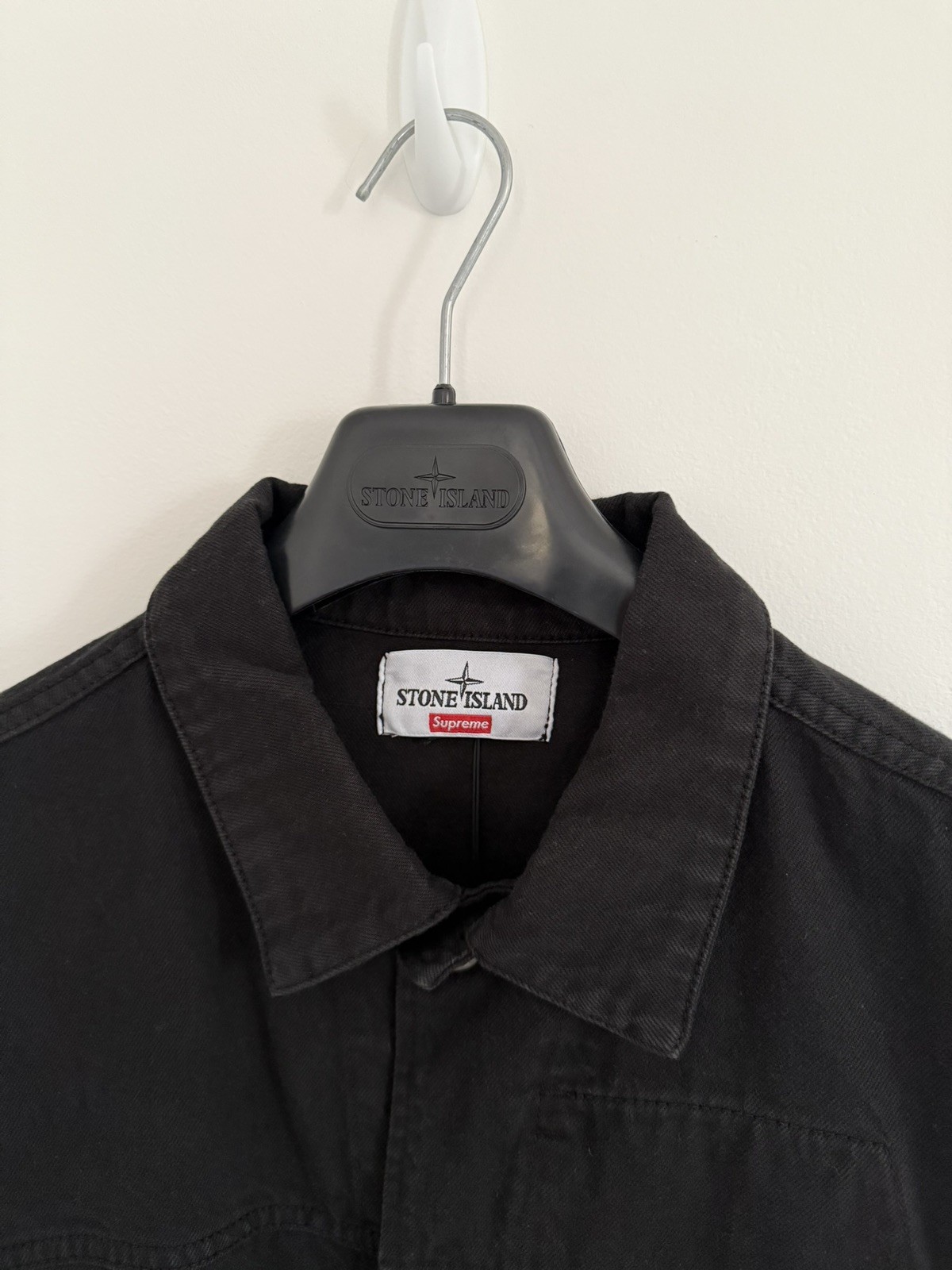 Stone Island x Supreme Bull Denim Trucker Jacket FW23 Black / Large image 2