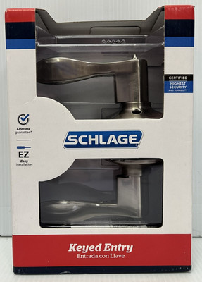 MA6 Schlage F51V ACC 619 Accent Satin Nickel Classic Keyed Entry Door Handle