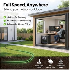 Direct Burial Cat 6 Cable 200ft - Waterproof, UV-Resistant