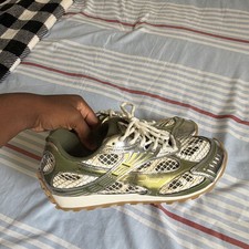 Bottega Veneta Men's Low Top Lace-Up Athletic Sneakers Green Silver White