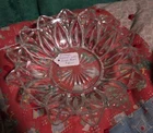 Federal Glass Petalware Clear Pressed Glass Bowl Vintage Round Glossy