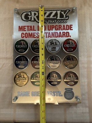 Grizzly Metal Lid Advertising Display Snuff Chewing Tobacco Memorabilia 24  Lids