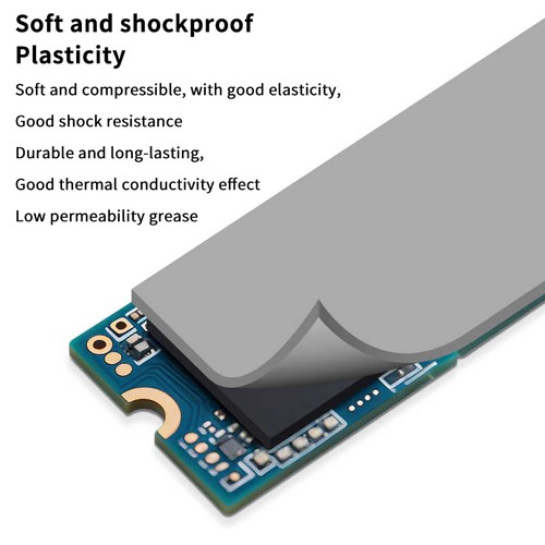 2Pcs 15W M.2 Thermal Pad Conductive Pad Sheet 0.5/1.0/1.5MM Silicon Thermal P FD - Afbeelding 5 van 15