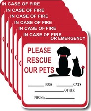 in Case of Fire or Emergency Please Rescue Our Pets Stickers   Pet Alert Safety