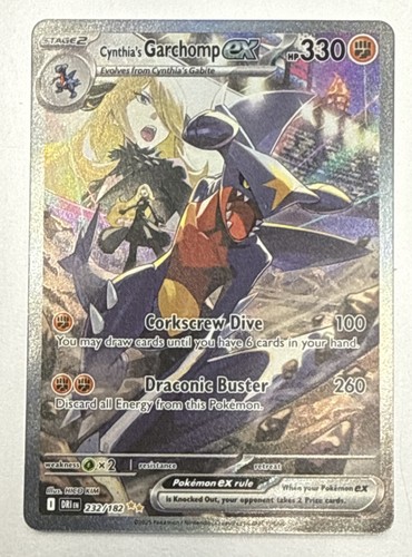 The Pokémon Company Cynthia's Garchomp ex 232/182 Destined Rivals Holo Full Art