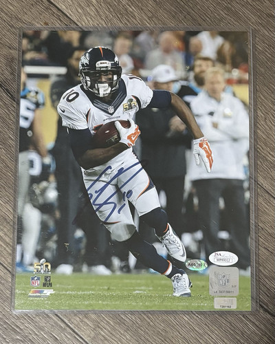 Emmanuel Sanders Super Bowl 50 8x10 Signed Photo JSA Certified