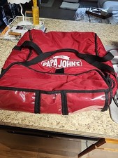 Official Papa John s Pizza Insulated Thermal Large Red Delivery Hot Bag