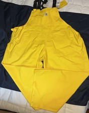New Carhartt PVC Rain Storm Bib Overalls Waterproof Men's Yellow NWT 4XL Regular