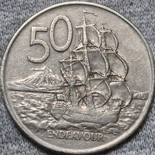 1973 New Zealand Elizabeth II 50-Cent Coin - Rare Year