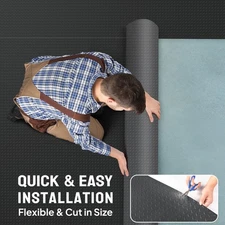 5 x 10 ft Garage Floor Mat Flooring Roll Non-Slip Waterproof PVC Black