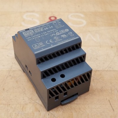 Mean Well HDR-60-24 Power Supply, 100-240Vac, 1.8A, 50/60Hz - USED