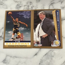 Fleer 1992-93 NBA Warriors 2-Card Lot Tim Hardaway #251 Don Nelson #78