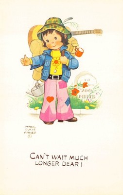Kann nicht mehr viel warten Liebe! Lucie Attwell Künstler Postkarte (C831)